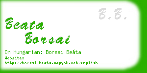 beata borsai business card